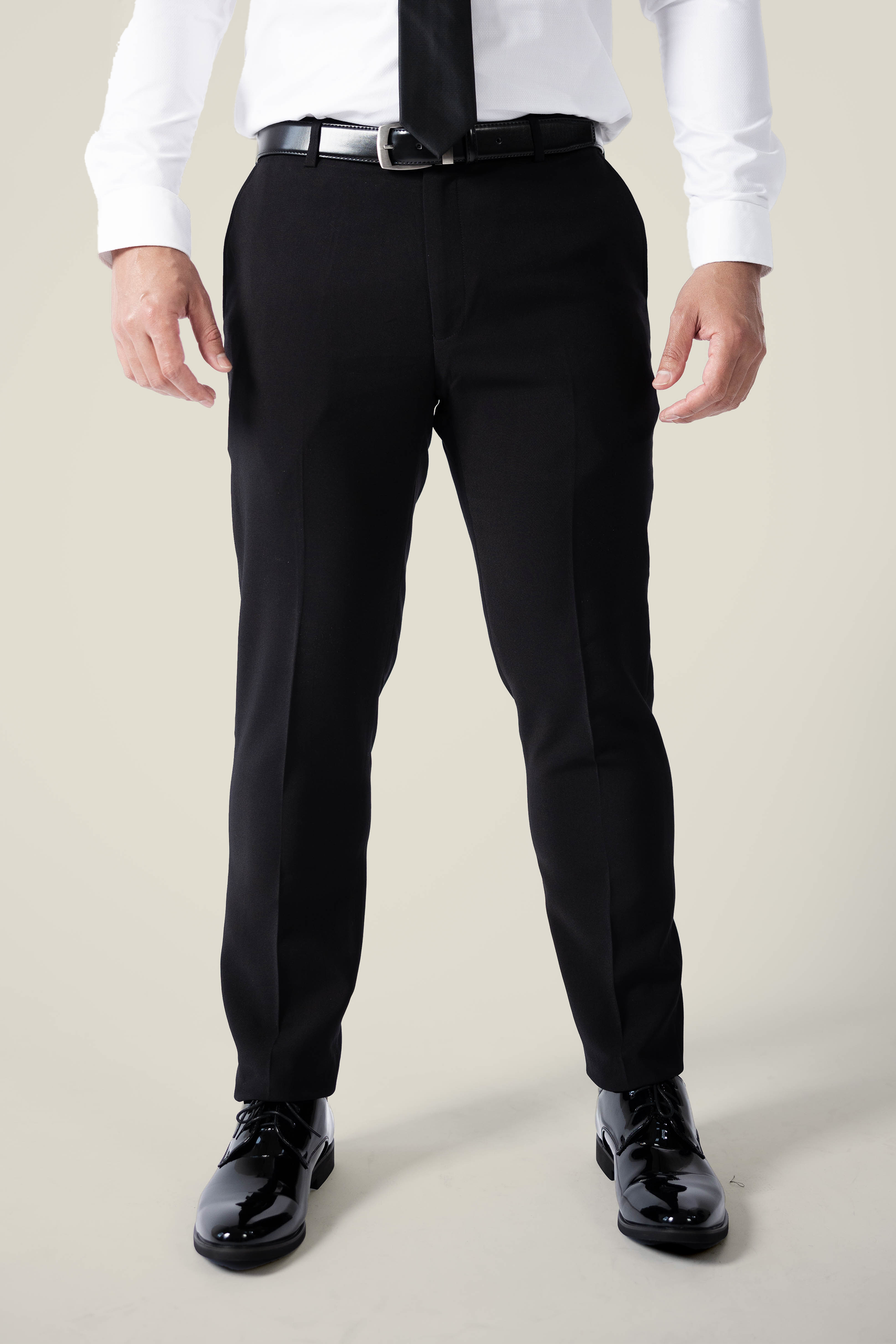 Men's Matte Black Trousers - Suit Lab