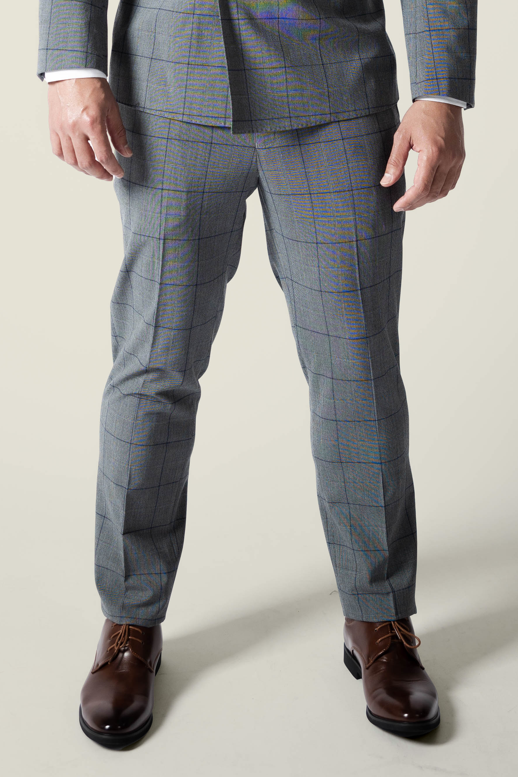 Chequered sales suit trousers