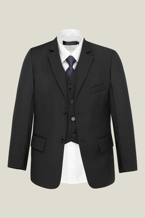 Boys Matte Black Suit