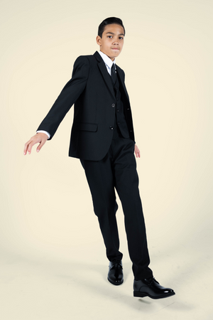 Boys Matte Black Suit