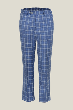 Boys Dusty Blue Checkered Suit
