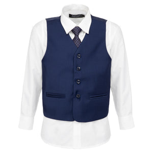 Boys Dark Horse Navy 4-Piece Waistcoat Set