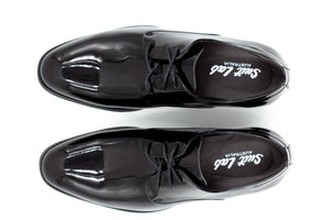 Mens London Derby Shoes - Patent Black