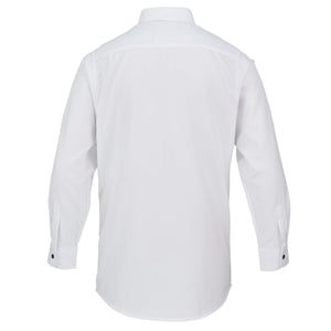 Boys White Formal Shirt Textured with Black Buttons