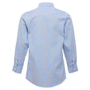 Boys Blue Windowpane Checkered Formal Shirt