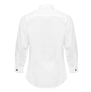 Boys White Formal Shirt With Black Buttons