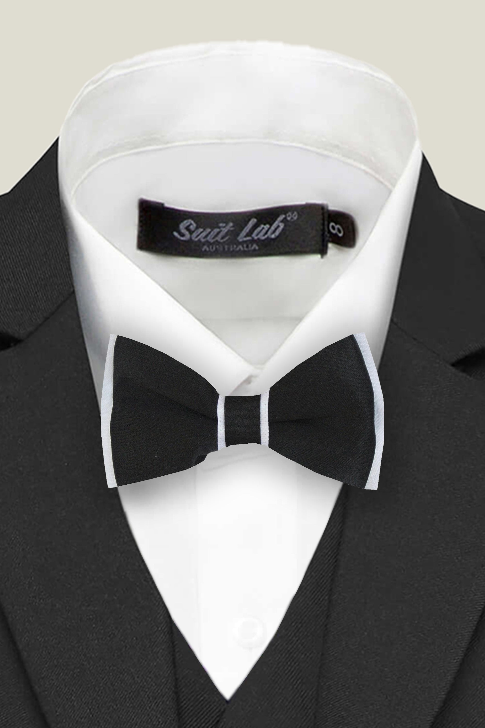 Boys Bow Tie - Black on white