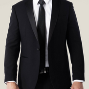 Men's Noir Black Suit Jacket with Satin Lapel