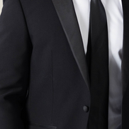 Men's Noir Black Suit Jacket with Satin Lapel