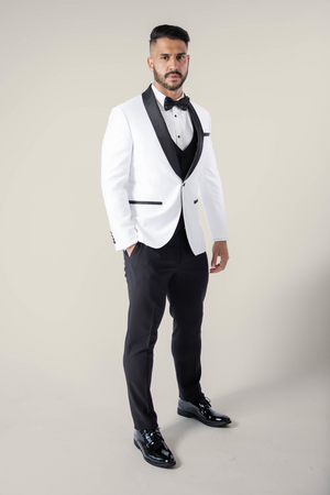 Mens White Tuxedo with Black Pants