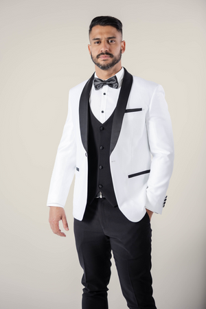 White Wedding Tuxedo For Prom Men Suits 3 Piece Jacket Vest With Black Pants  Slim Fit African Fashion Clothes Set 2023 Costumes