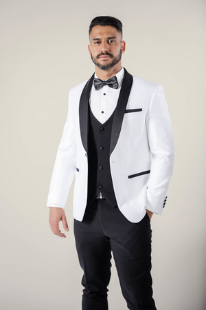 Mens White Tuxedo with Black Pants