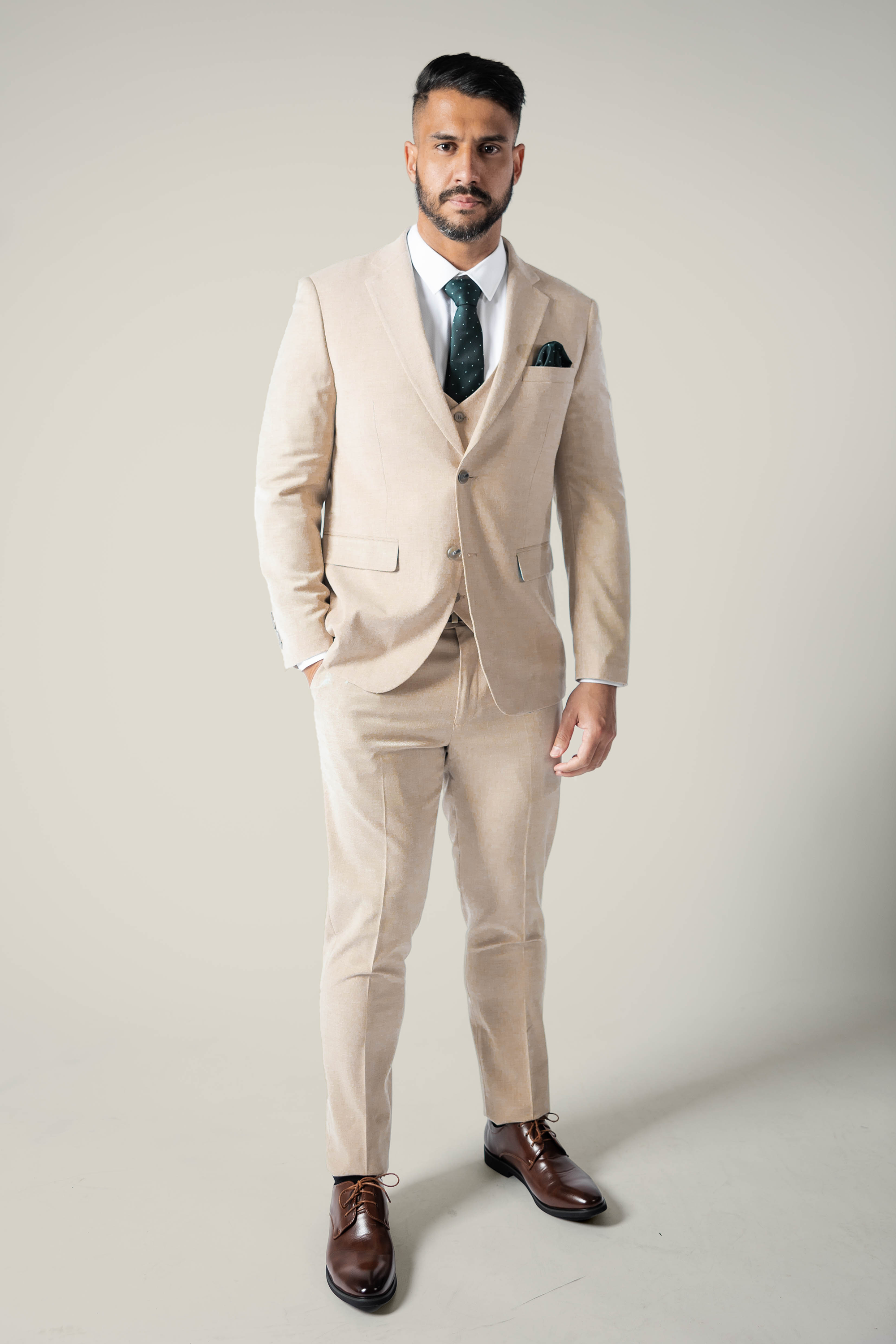 Beige suit hot sale