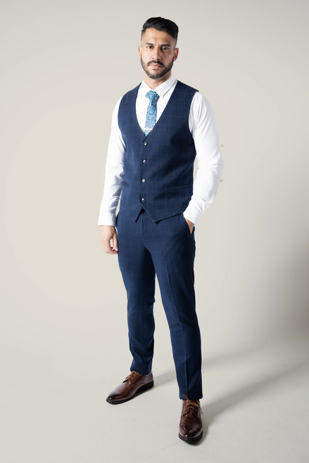 Men's Duke Navy Checkered Vest