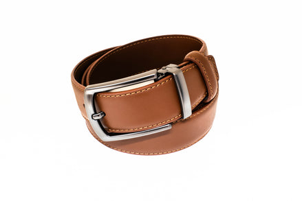 Men's Brown Leather Belt - Clasp Buckle