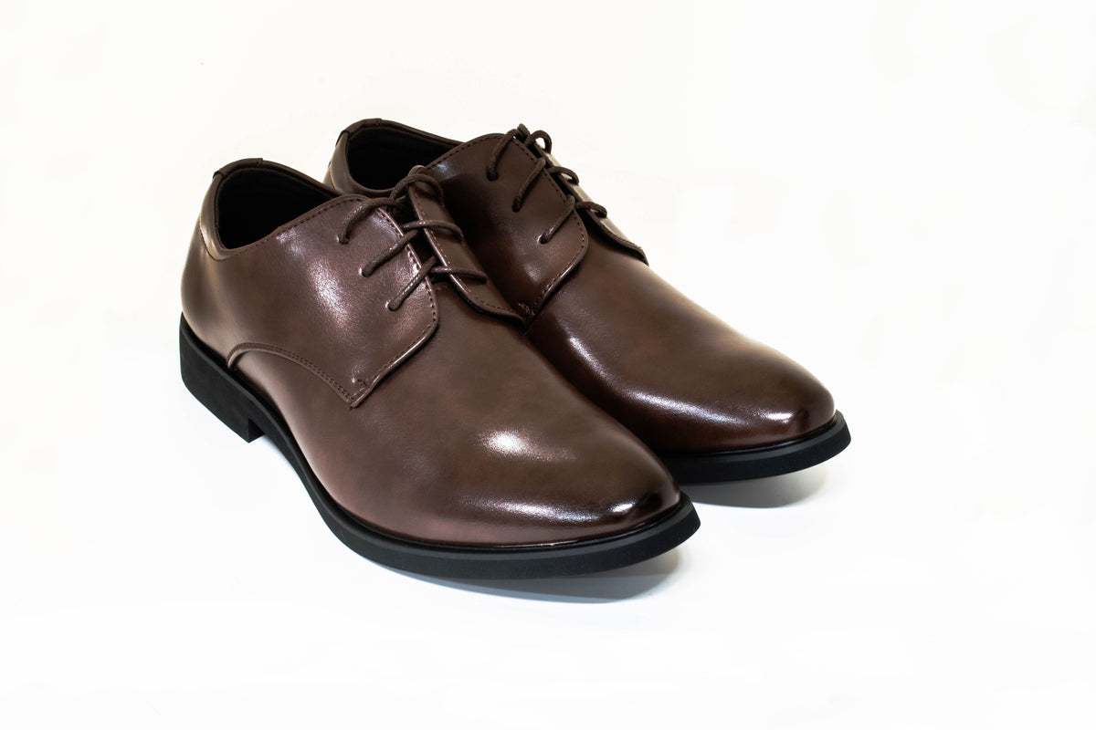 Mens London Derby Shoes - Coffee