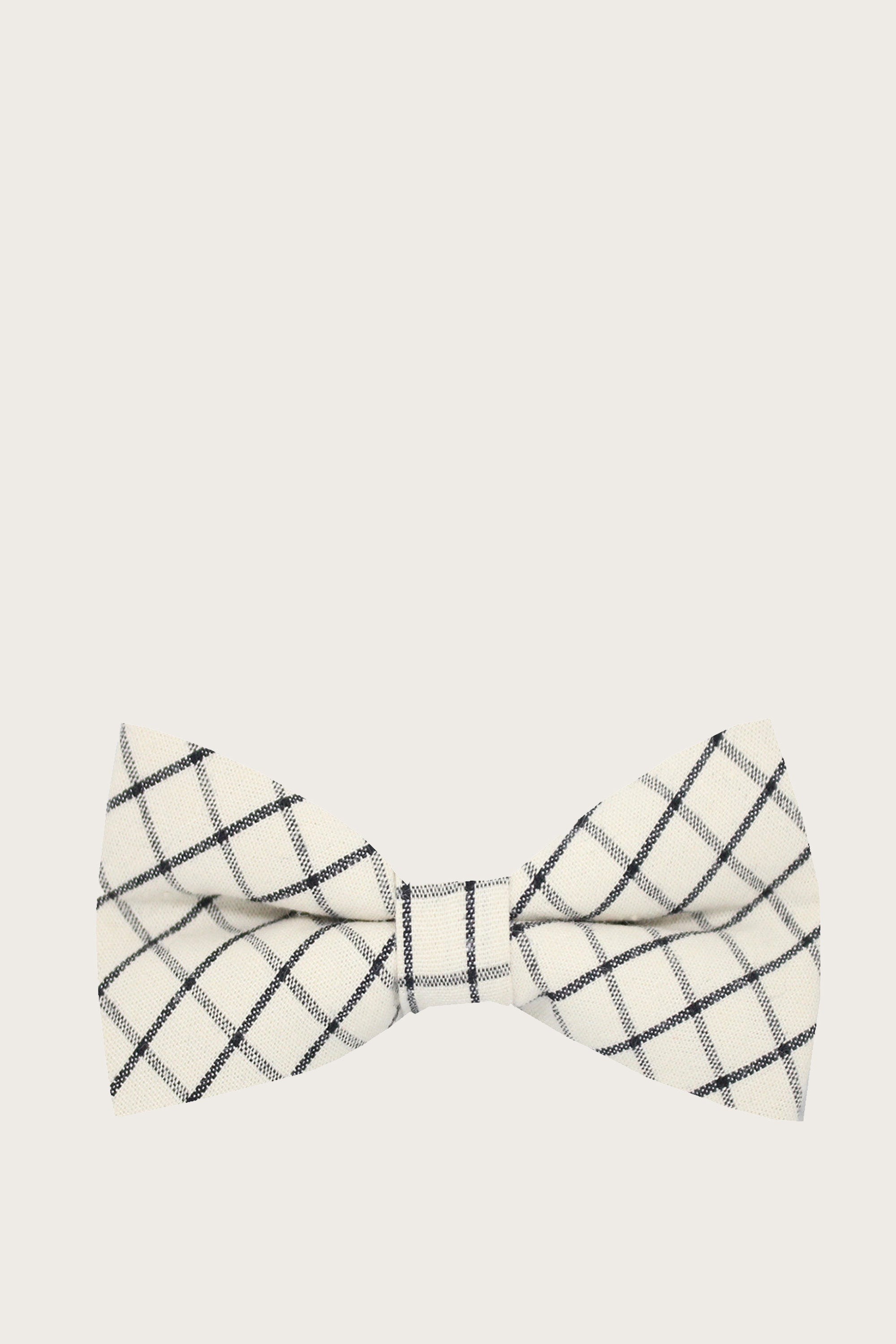 Boys' Bow Tie - Ivory and Black Checkered