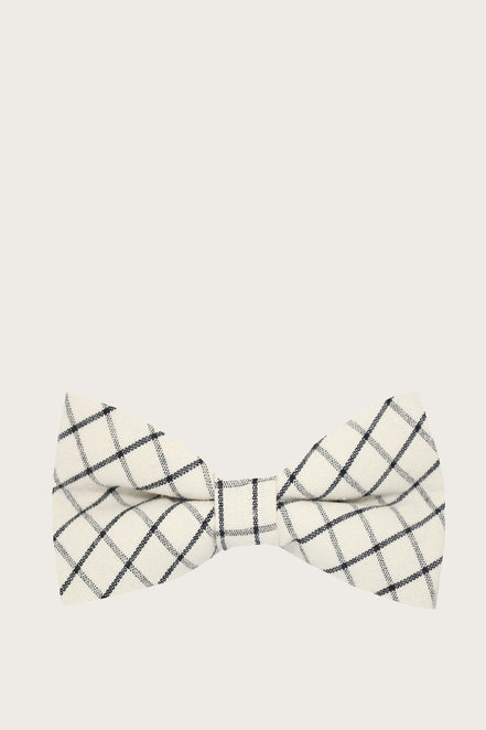 Boys' Bow Tie - Ivory and Black Checkered