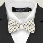 Boys' Bow Tie - Ivory and Black Checkered