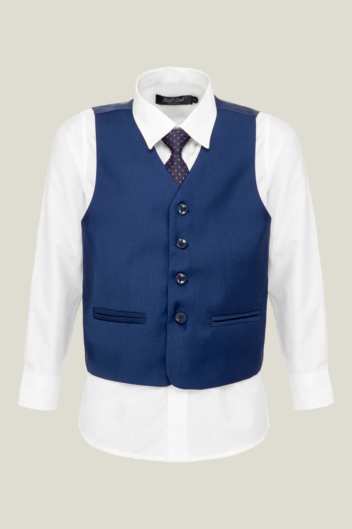 Boys navy blue vest discount