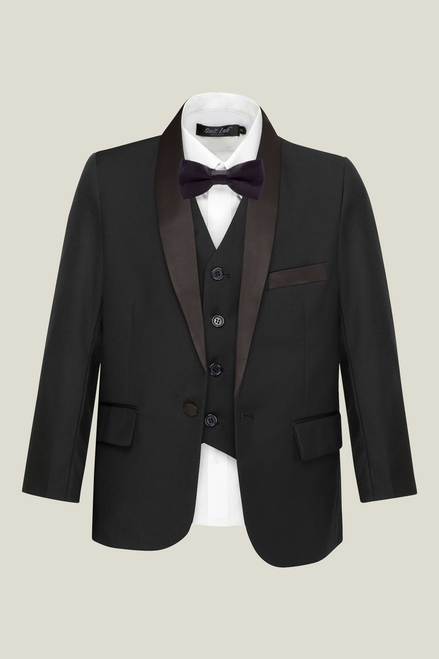 Boys' Noir Black Tuxedo Jacket