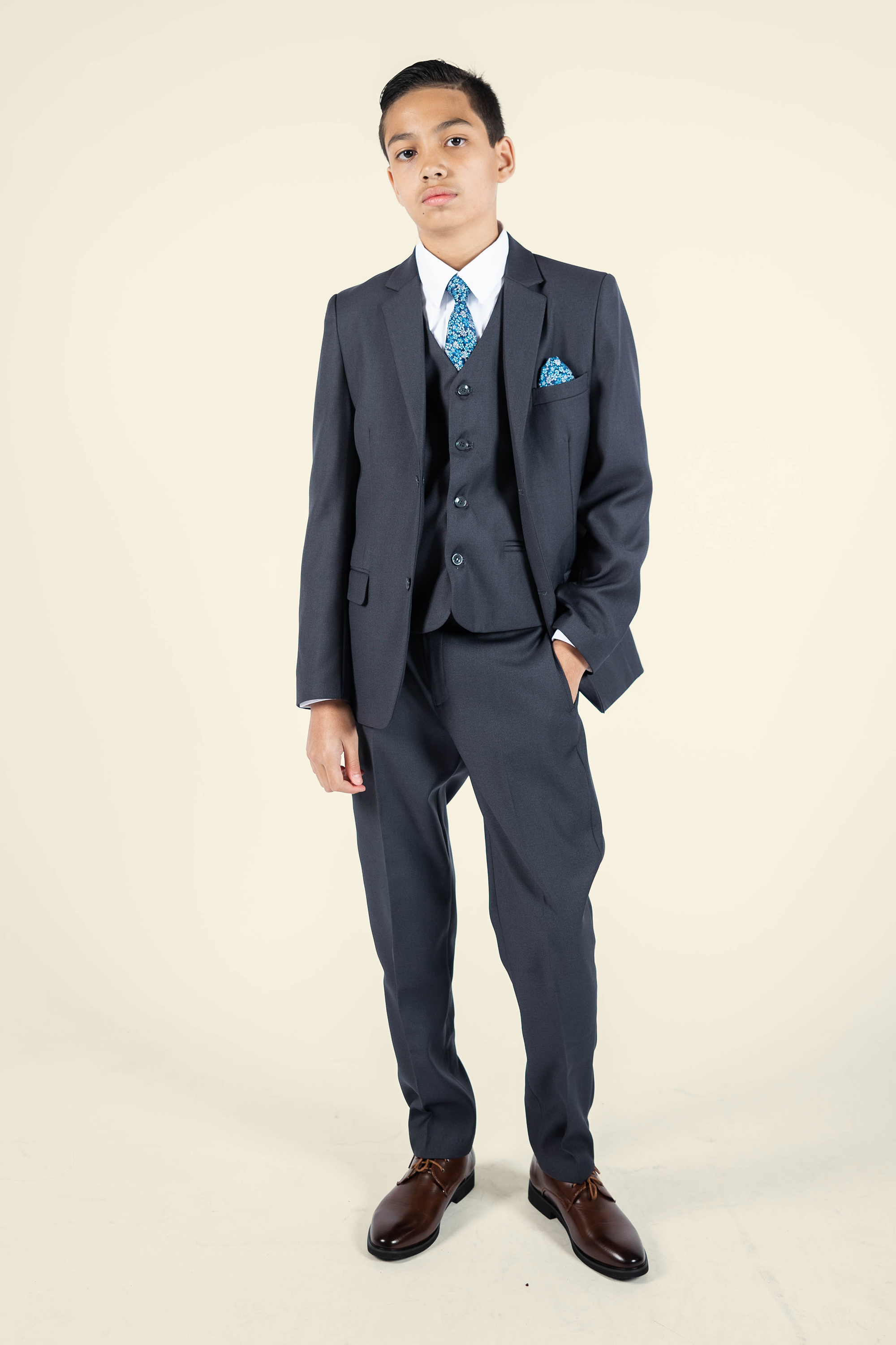 Boys charcoal grey shop suit