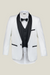 Boys Off White Tuxedo With Black Lapel + Off White Pants