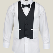 Boys' Pearl White Tuxedo + Black Pants