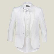 Boys' Sovereign Pearl White Tuxedo + Black Pants