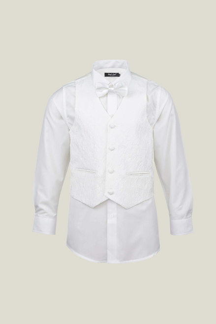 Boys' Sovereign Pearl White Tuxedo + Black Pants