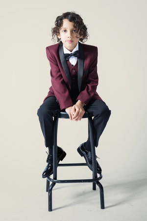 Boys Duke of Burgundy Tuxedo + Black Pants