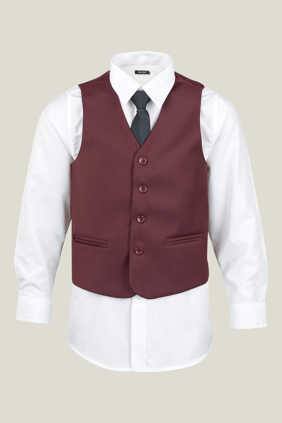 Boys Duke of Burgundy Tuxedo + Black Pants