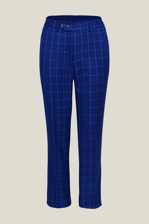 Boys Royal Blue Checkered Suit