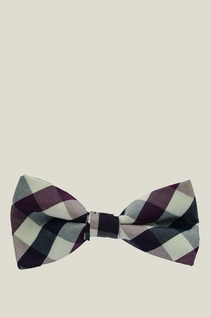 Boys Bow Tie - Purple and White Checkered