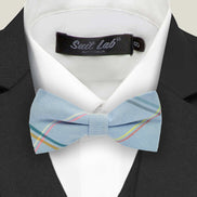 Boys' Bow Tie - Sky Blue Checkered