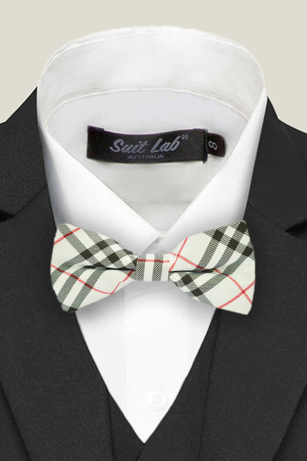 Boys' Bow Tie - White Checkered