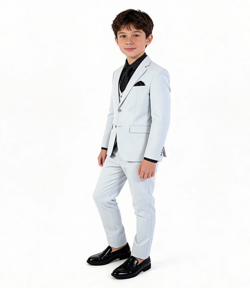 SUITLAB London Boys 7 Piece Suit Set in Black