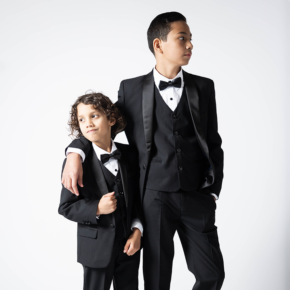 Buy Solid Design Black Boys Tuxedo – Mumkins