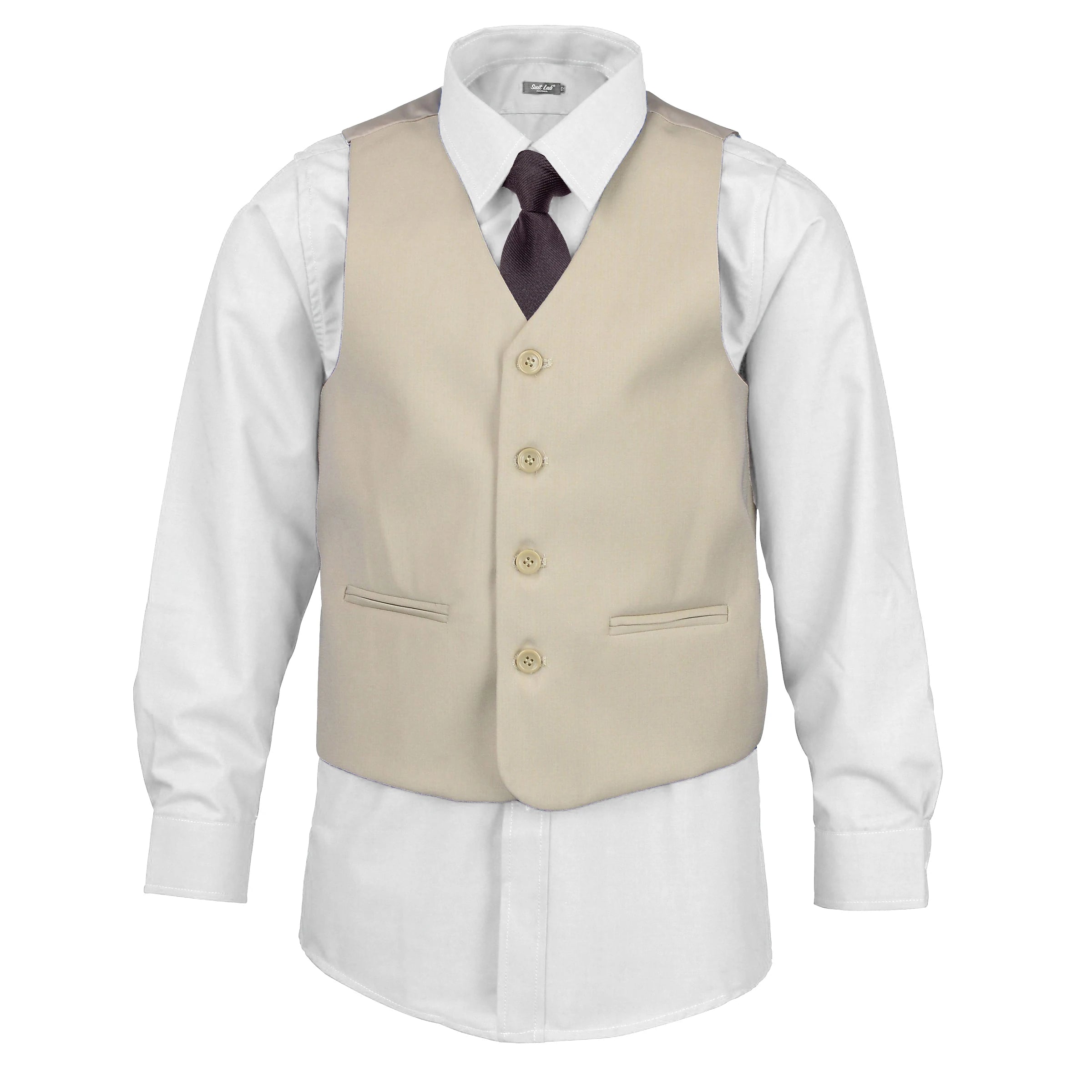 Boys' Sahara Beige Waistcoat Suit
