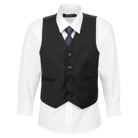 Boys' Jet Black Waistcoat Suit
