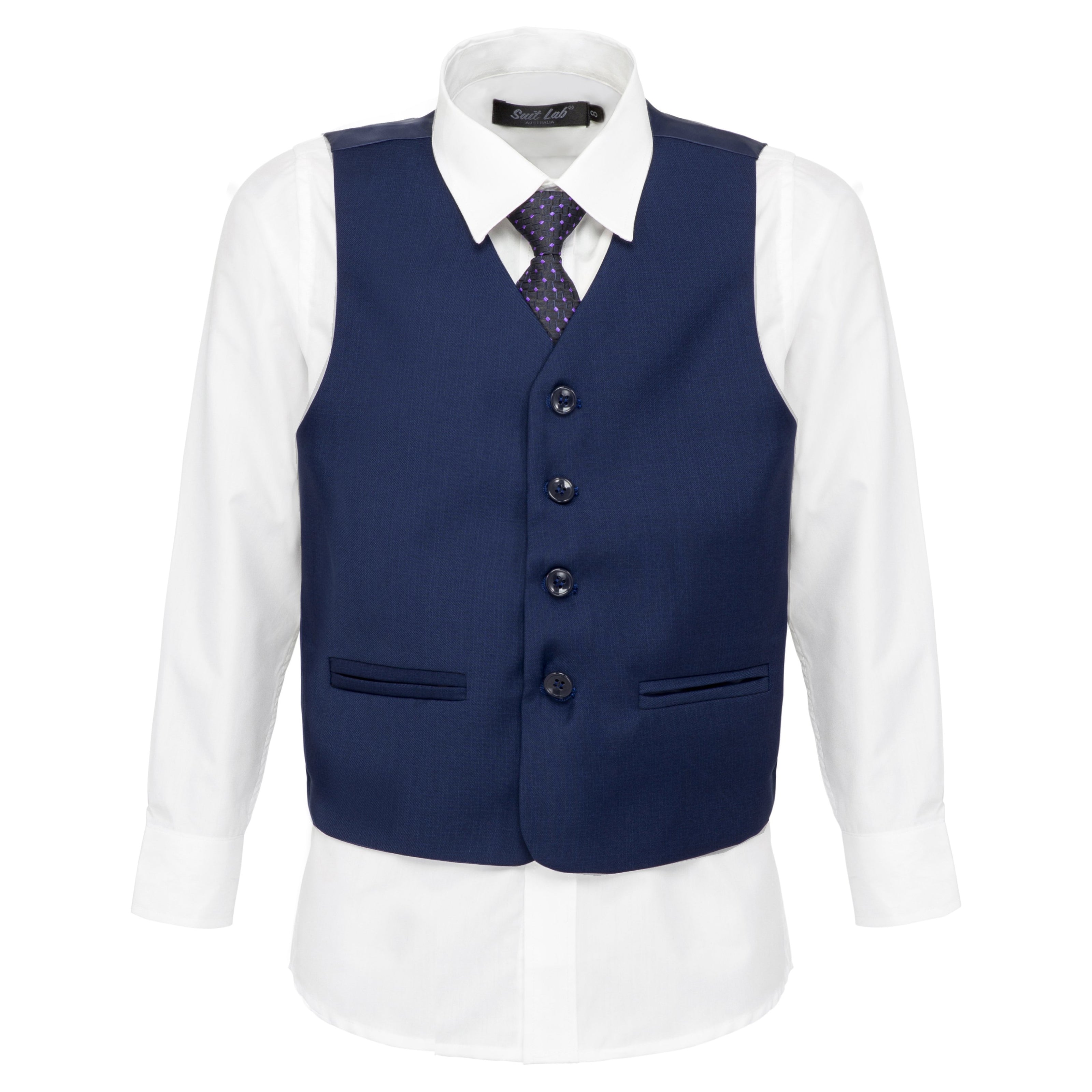 Boys' Midnight Dark Navy Waistcoat Suit