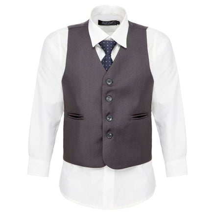 Boys' Graphite Grey Waistcoat Suit