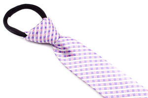 Boys Ties - Purple Mutli Checks