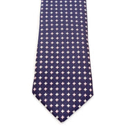 Boys' Tie - Dark Navy/Pink Multi Polka Dots