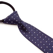 Boys' Tie - Navy Multi Polka Dots