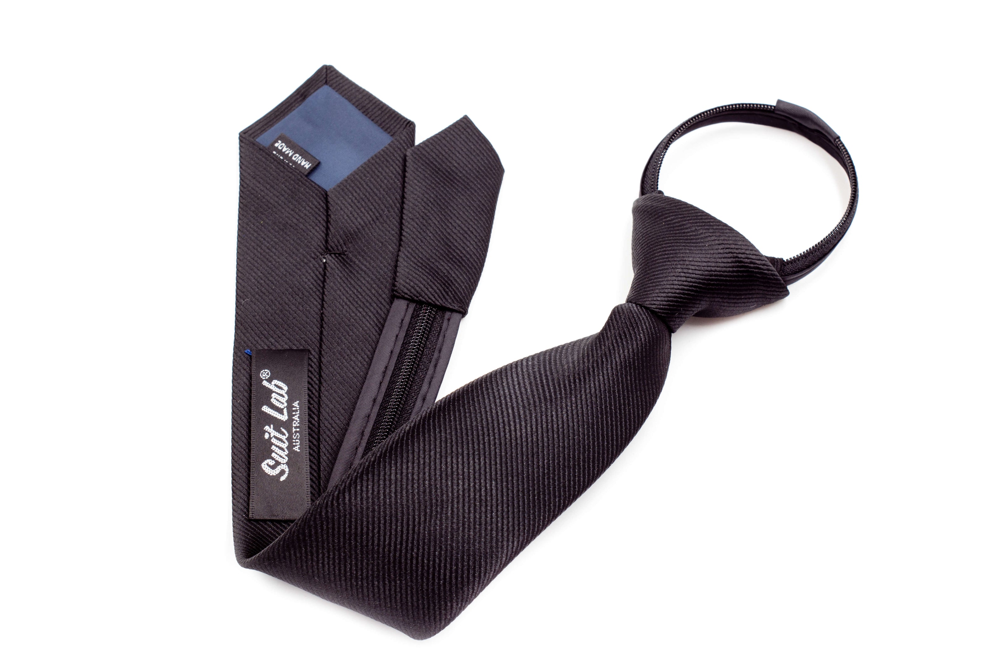 Boys' Tie - Matte Black Striped
