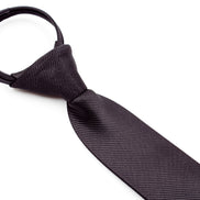 Boys' Tie - Matte Black Striped