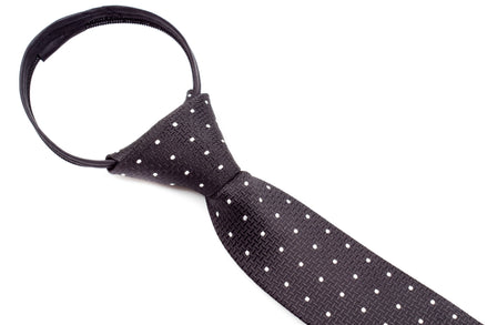 Boys' Tie - Black Polka Dot
