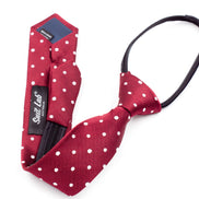 Boys' Tie - Maroon Polka Dot