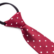 Boys' Tie - Maroon Polka Dot